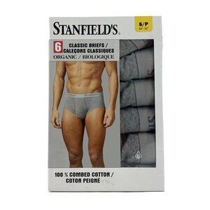 Stanfield's Men's Grey Classic Briefs: 6 Pack | 100% Combed Cotton | Size Small